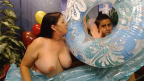 Lesbian Inflatables Blowing up Raft Tube Naked
