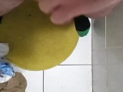 Fat gainer bear jerking in slow motion