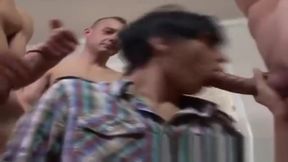Bukkake twink loves cock