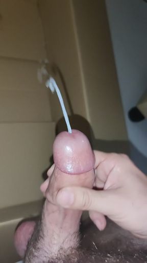 Thick cock - Powerfull huge cumshot (with slow and super slow motion)
