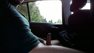 Jerking in Auto, Wichsen im Auto,  Multicum
