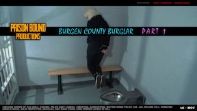 The Bergen County Burglar - Kora Summers is a rebellious bad girl with high stakes kleptomania. Break and enter thief gets caught, arrested, taken to jail, shoes taken, left barefoot in a holding cell, waist chain, cuffed and shackled. -4K -MOV
