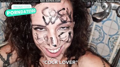Gagging on the toilet throne as the slave chokes on my hard cock and drinks until she bursts