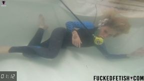 4K NEW neoprene Blonde Ashlee Rose underwater freediving session peril scuba 817