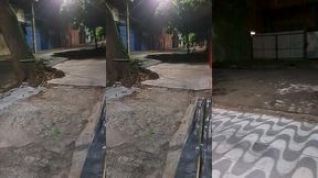 batendo uma punheta na rua