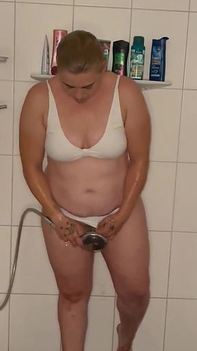 Masturbation With The Shower Head Under The Shower Orgasm