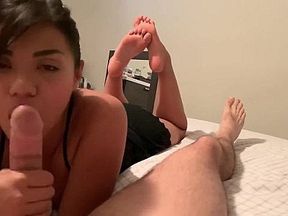 Milf's Messy Talk, Cutie Feet, and a Huge Cock in POV