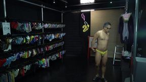 Jock o ff trying on sexy underwear for first week March
