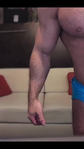 Straight Bodybuilder Shows off by Flexing and Posing Huge Muscular Body