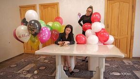 Strict teacher vs a student with helium balloons **4K**