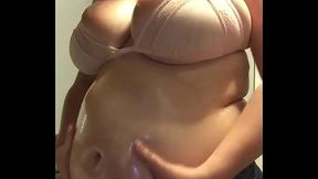 Chubby oiled belly