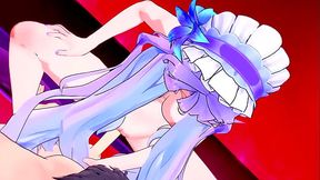 Busty anime babe Cantarella gets filled with cum