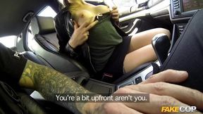 Policeman fucks a geek and spunks over her glasses - Fake Cop