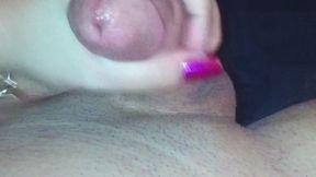 The start of it all-Pink nails, couch feet up and stroking a hard cock