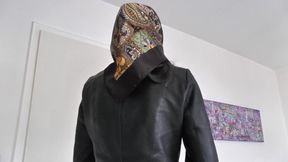 Satin Headscarf Fashion Show, Satin Headscarf and Leather Jacket, JOI Lady Victoria Valente
