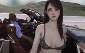 Adored by the Devil 2 - Mui Teases Charlie Topless at Gas Station