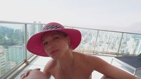 Terrace doggy rim job so juicy he glazed my whole face