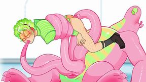 Gummy and the Doctor, Ep.3: Green-hair Trans Gets Spit-roasted And DP-ed By His Alien Roommate