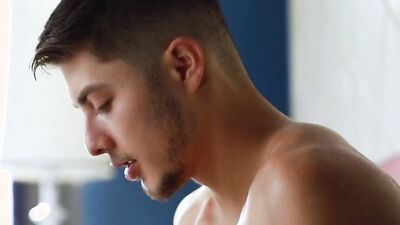 Blonde twink is fucking his Latino boyfriend in the ass