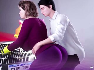 Stepmom gets stuck and gets her booty drilled making me cum on her - Anime Games P3