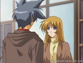 Squirting anime cartoon teen gets wet and messy