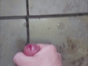 Before Shower wank and Precum Squirting in Slow Motion