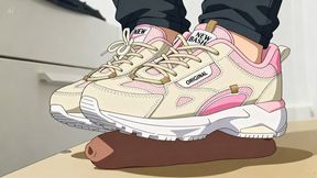 Sakura Crushes Your Cock Under Cute Pink Sneakers | Femdom Cock Trampling Shoejob Sneaker Cock Crush Animation