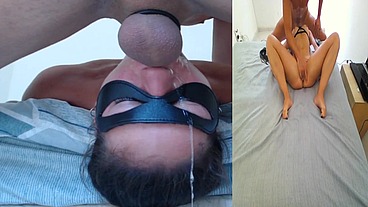 GIRL FIRST INVERTED ,BDSM,DEEP THROAT, SLOOPY. TITS , BIG DILDO