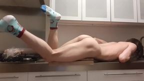 This Boy Spanks And Pleases His Ass In The Kitchen