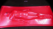 Latex vacbed bondage session with anneselfbondage