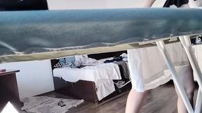 Amateur mom does housework naked