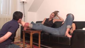 double feet domination and foot slave training