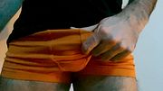 Semi soft cock underwear bulge teasing