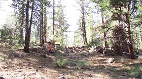 Naked hike up the hill.