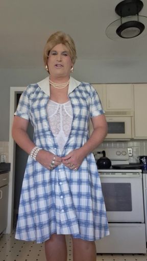 Vicki the Granny Tranny Is Cooking in the Kitchen