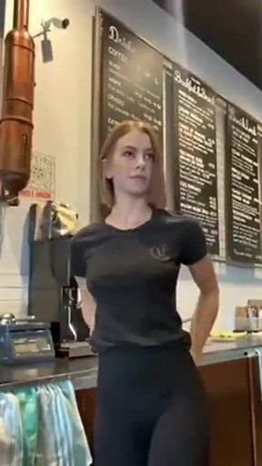Barista in black and white