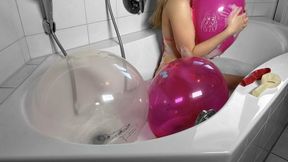 sexy bathing with balloons