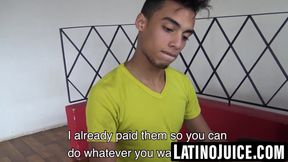 Straight Latino spitroasted by two hung tops