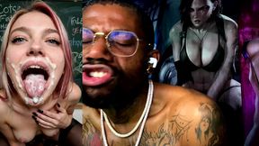 sexy pet slut with her mouth completely cum covered, ai generated