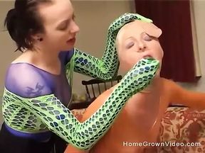 Freaky English Lesbos Have Strap on Anal Sex