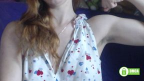 Muscles Flexing. Custom. Redhead Girl