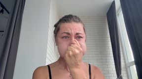 Puffing out cheeks, pinching nose, holding breath (custom video) part 3