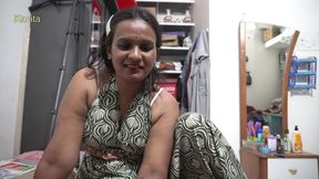 Desi Sexy Indian Kavita Bhabhi cheat on husband , Rub dick on boobs, Dirty blowjob , creampie riding
