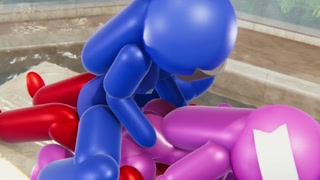 Among Us Threesome Blue and Red Fuck Pink (futa, japanese, dp)