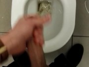 Horny teen wanking and cumming at school toilet