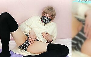 Femboy Leisurely Masturbating and Huge Cumshot