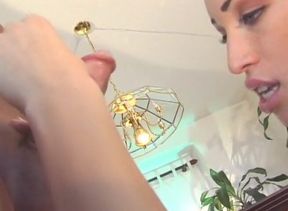 Brunette babe hard cock for birthday