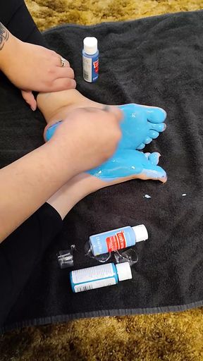 Painting my feet self tickle