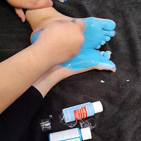 Painting my feet self tickle