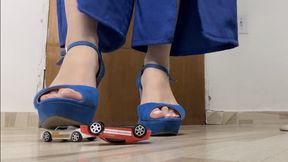 Princess Victoria Destroys Toy Cars Under Her Heels